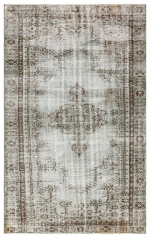 Traditional Design Gray Over Dyed Vintage Rug 5'7'' x 8'10'' ft 171 x 270 cm