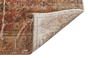 Traditional Design Brown Over Dyed Vintage Rug 4'12'' x 8'2'' ft 152 x 250 cm