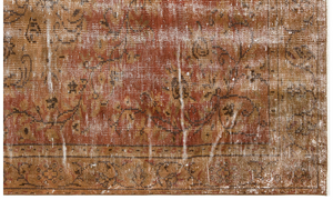 Traditional Design Brown Over Dyed Vintage Rug 4'12'' x 8'2'' ft 152 x 250 cm