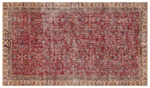 Retro Design Naturel Over Dyed Vintage Rug 5'10'' x 9'12'' ft 177 x 304 cm