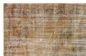 Traditional Design Brown Over Dyed Vintage Rug 5'1'' x 7'8'' ft 154 x 233 cm