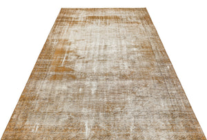 Brown Over Dyed Vintage Rug 5'7'' x 8'10'' ft 169 x 270 cm