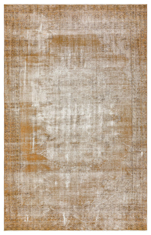 Brown Over Dyed Vintage Rug 5'7'' x 8'10'' ft 169 x 270 cm