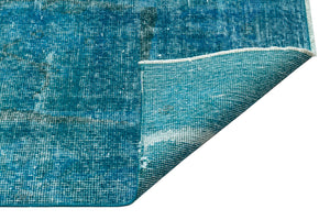 Turquoise Over Dyed Vintage Rug 6'8'' x 10'6'' ft 203 x 319 cm