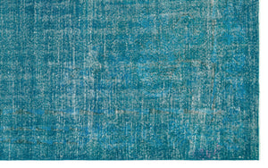 Turquoise Over Dyed Vintage Rug 6'8'' x 10'6'' ft 203 x 319 cm