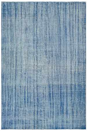 Blue Over Dyed Vintage Rug 5'10'' x 8'11'' ft 178 x 272 cm