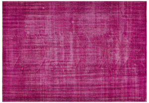 Fuchsia Over Dyed Vintage Rug 6'7'' x 9'5'' ft 201 x 287 cm