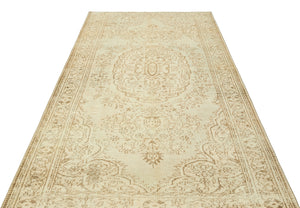 Traditional Design Beige Over Dyed Vintage Rug 5'7'' x 9'8'' ft 170 x 294 cm