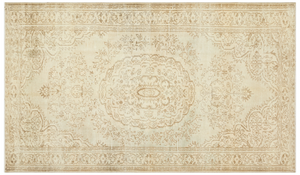 Traditional Design Beige Over Dyed Vintage Rug 5'7'' x 9'8'' ft 170 x 294 cm