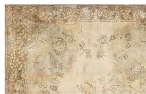 Traditional Design Beige Over Dyed Vintage Rug 6'0'' x 9'5'' ft 183 x 288 cm