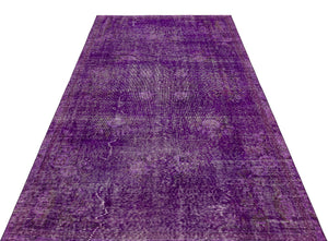 Purple Over Dyed Vintage Rug 4'12'' x 8'5'' ft 152 x 257 cm