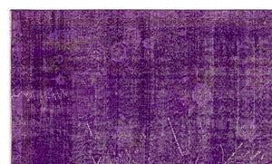 Purple Over Dyed Vintage Rug 4'12'' x 8'5'' ft 152 x 257 cm