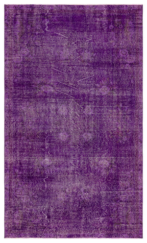 Purple Over Dyed Vintage Rug 4'12'' x 8'5'' ft 152 x 257 cm