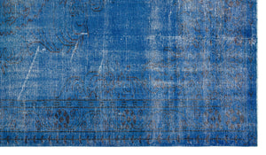 Traditional Design Blue Over Dyed Vintage Rug 5'6'' x 9'8'' ft 168 x 294 cm