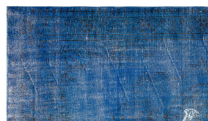 Traditional Design Blue Over Dyed Vintage Rug 5'6'' x 9'8'' ft 168 x 294 cm