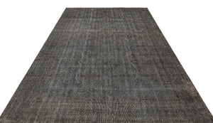Retro Design Gray Over Dyed Vintage Rug 7'2'' x 10'10'' ft 219 x 330 cm