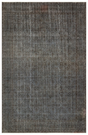 Retro Design Gray Over Dyed Vintage Rug 7'2'' x 10'10'' ft 219 x 330 cm