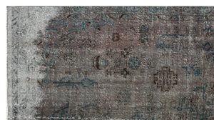 Retro Design Gray Over Dyed Vintage Rug 5'5'' x 9'9'' ft 166 x 298 cm