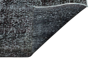 Black Over Dyed Vintage Rug 5'5'' x 9'2'' ft 165 x 280 cm