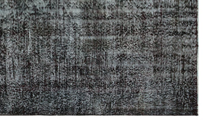 Black Over Dyed Vintage Rug 5'5'' x 9'2'' ft 165 x 280 cm