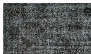 Black Over Dyed Vintage Rug 5'5'' x 9'2'' ft 165 x 280 cm