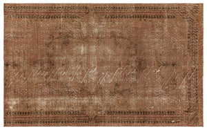 Traditional Design Brown Over Dyed Vintage Rug 5'5'' x 8'9'' ft 165 x 266 cm