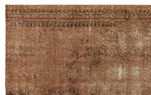 Traditional Design Brown Over Dyed Vintage Rug 5'5'' x 8'9'' ft 165 x 266 cm