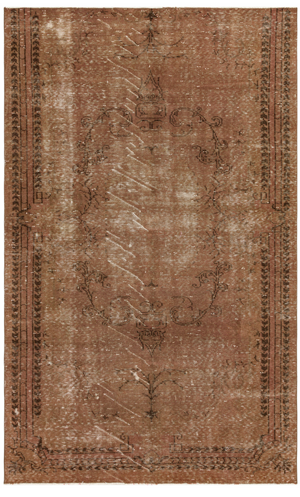 Traditional Design Brown Over Dyed Vintage Rug 5'5'' x 8'9'' ft 165 x 266 cm