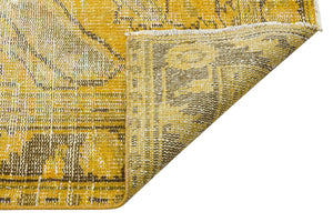 Traditional Design Yellow Over Dyed Vintage Rug 5'5'' x 7'10'' ft 164 x 238 cm