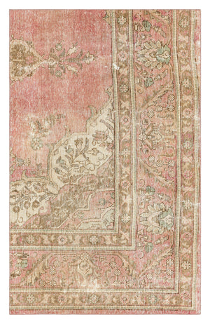 Beige Over Dyed Vintage XLarge Rug 3'8'' x 5'8'' ft 111 x 173 cm