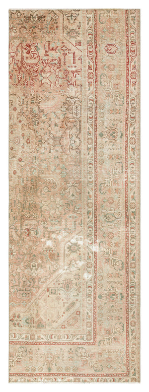 Beige Over Dyed Vintage XLarge Rug 2'7'' x 7'4'' ft 80 x 224 cm