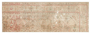 Beige Over Dyed Vintage XLarge Rug 2'7'' x 7'4'' ft 80 x 224 cm