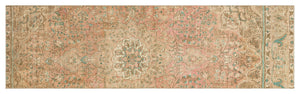 Beige Over Dyed Vintage XLarge Rug 2'9'' x 9'1'' ft 83 x 276 cm