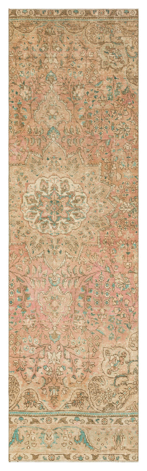 Beige Over Dyed Vintage XLarge Rug 2'9'' x 9'1'' ft 83 x 276 cm