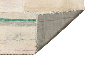 Striped Over Dyed Kilim Patchwork Unique Rug 4'11'' x 7'1'' ft 149 x 215 cm