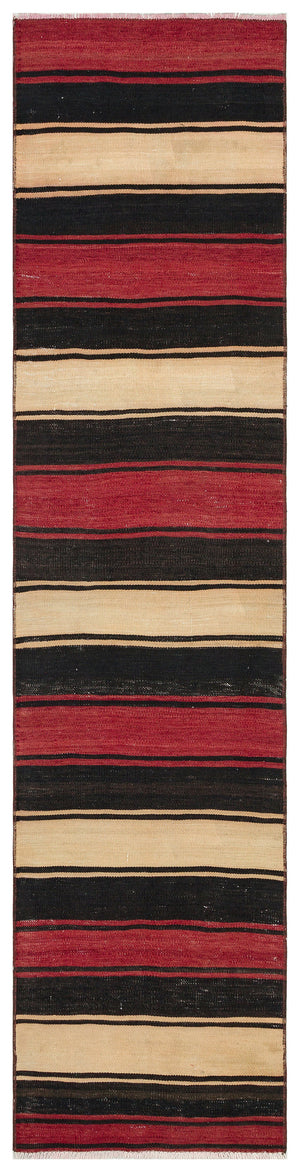 Striped Over Dyed Kilim Rug 1'10'' x 7'5'' ft 56 x 225 cm