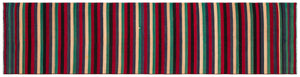 Striped Over Dyed Kilim Rug 2'4'' x 9'6'' ft 72 x 290 cm