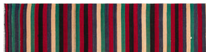 Striped Over Dyed Kilim Rug 2'4'' x 9'6'' ft 72 x 290 cm