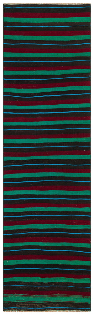 Striped Over Dyed Kilim Rug 2'6'' x 8'4'' ft 76 x 253 cm
