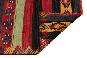 Striped Over Dyed Kilim Rug 3'1'' x 10'2'' ft 94 x 310 cm