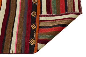 Striped Over Dyed Kilim Rug 2'8'' x 15'9'' ft 81 x 480 cm