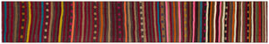 Striped Over Dyed Kilim Rug 2'8'' x 15'9'' ft 81 x 480 cm