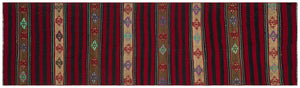 Striped Design Hand Knotted Kilim Runner 2'11'' x 10'2'' ft 90 x 311 cm