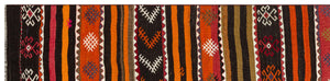 Striped Design Hand Knotted Kilim Runner 2'9'' x 11'7'' ft 84 x 352 cm