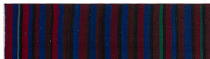 Striped Over Dyed Kilim Rug 2'8'' x 9'9'' ft 81 x 298 cm
