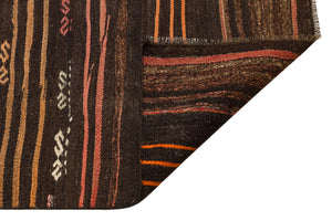 Striped Over Dyed Kilim Rug 4'6'' x 8'12'' ft 137 x 274 cm