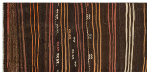 Striped Over Dyed Kilim Rug 4'6'' x 8'12'' ft 137 x 274 cm