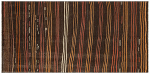 Striped Over Dyed Kilim Rug 4'6'' x 8'12'' ft 137 x 274 cm