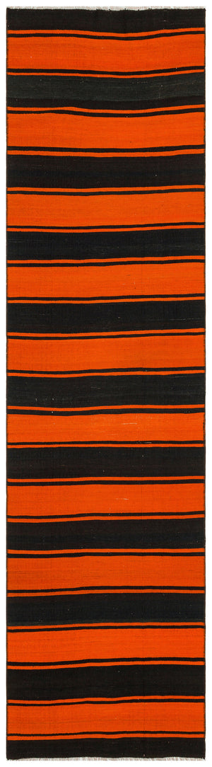 Striped Over Dyed Kilim Rug 2'8'' x 10'0'' ft 81 x 305 cm