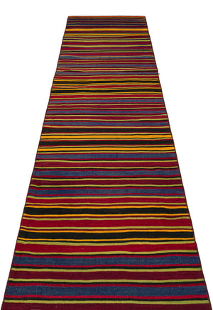 Striped Over Dyed Kilim Rug 2'9'' x 13'2'' ft 84 x 402 cm